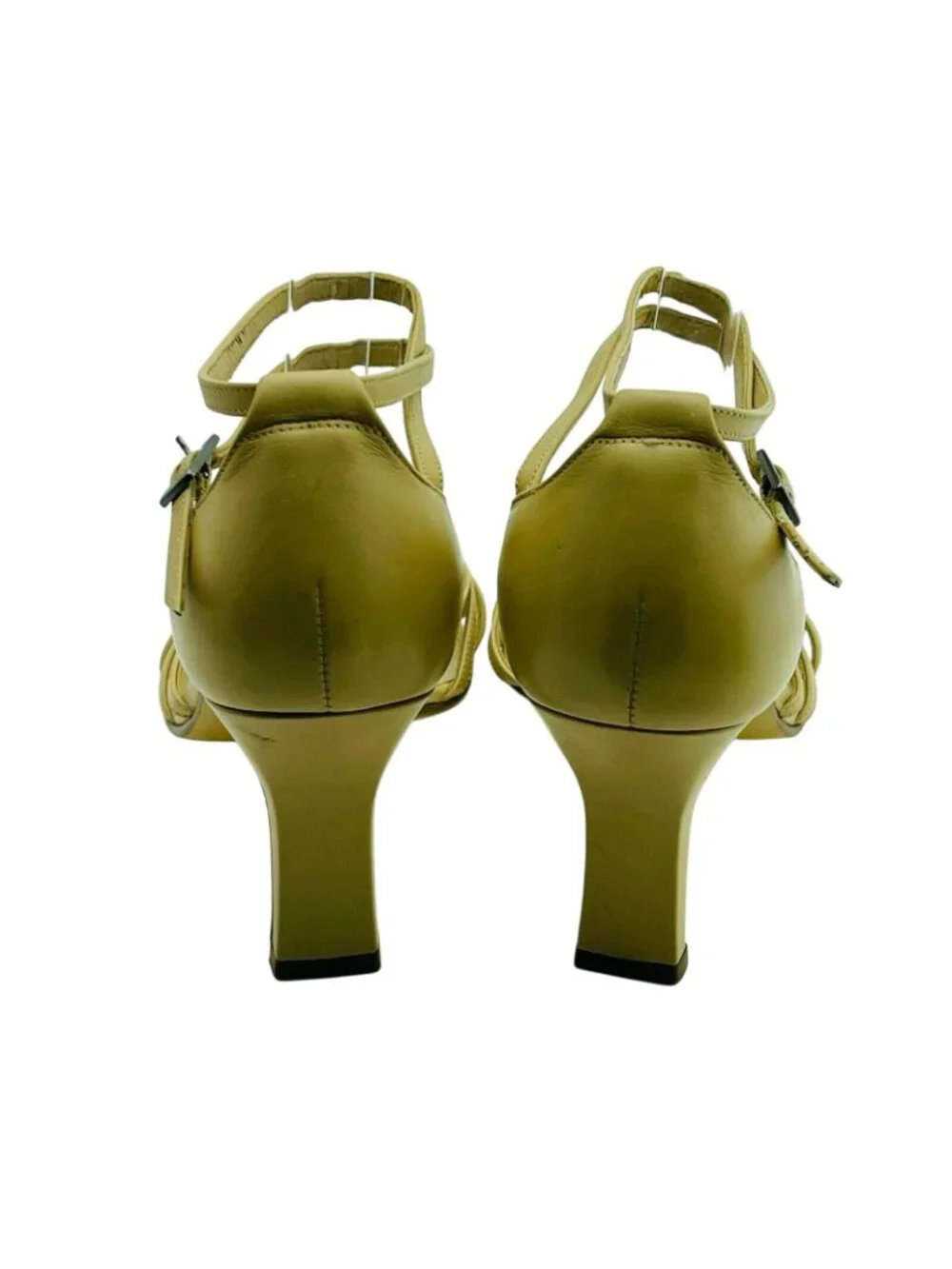 Tan Leather Strappy High Heel Sandals Size 6